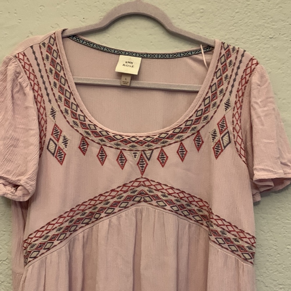 Knox Rose Pink Embroidered Scoop-Neck Dress - Picture 3 of 6